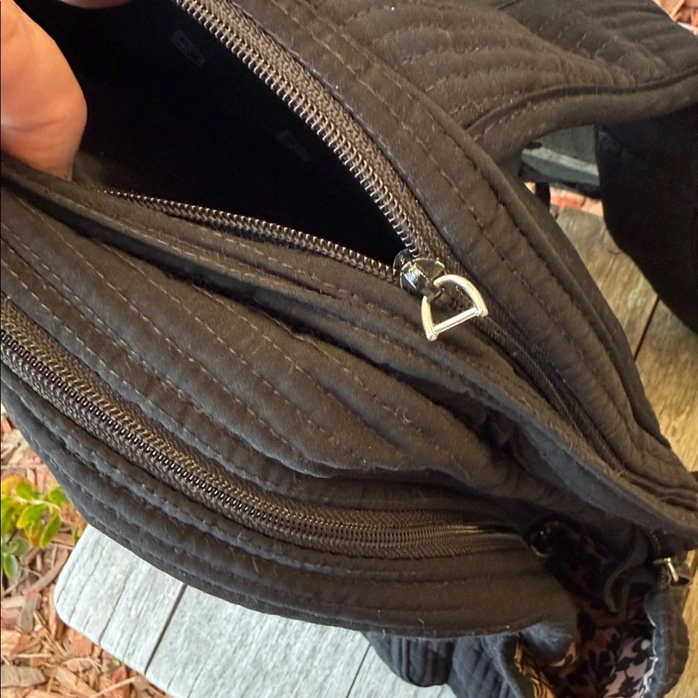 Vera Bradley Black Quilted Campus Backpack~pls read!
